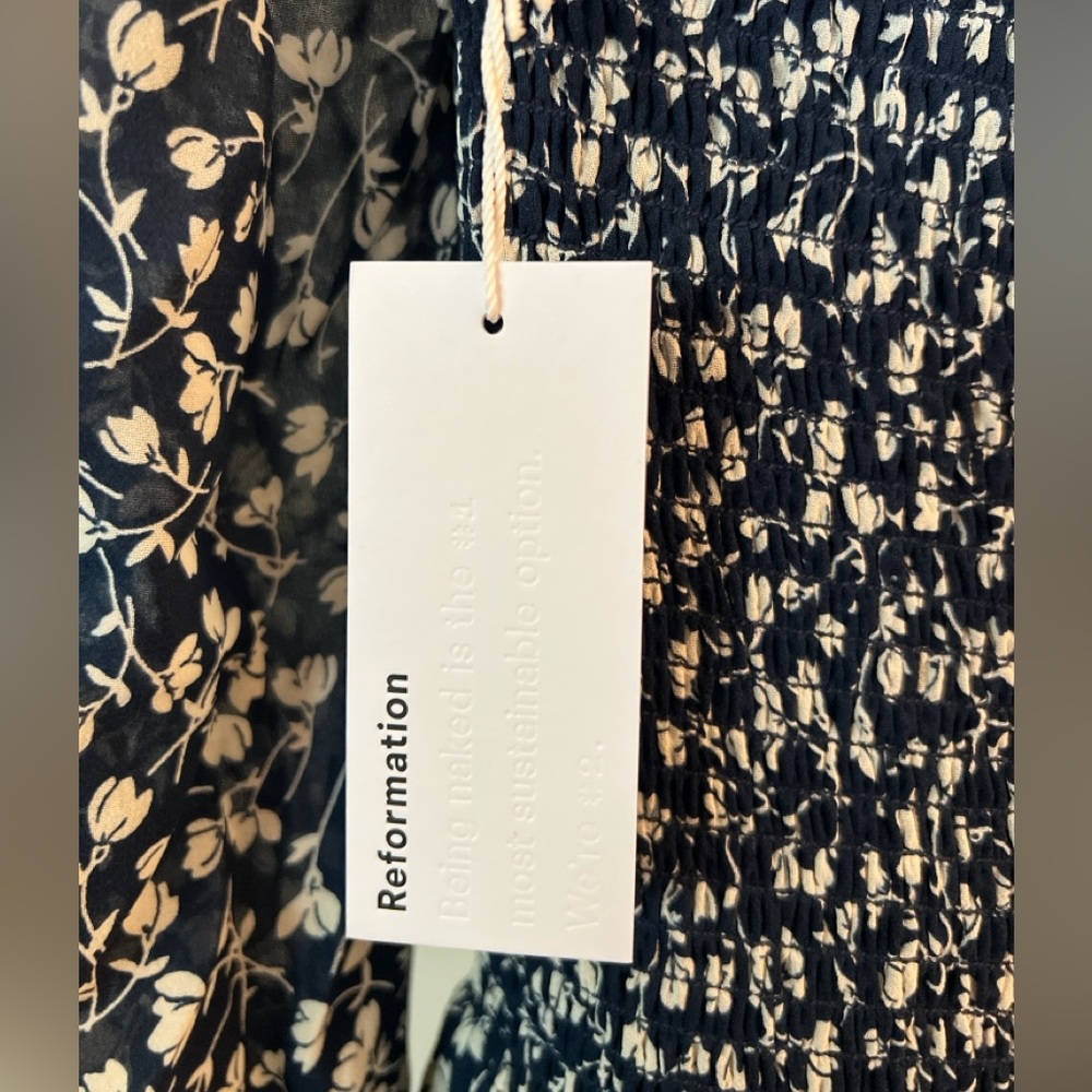 NWT Reformation navy and white dress - Picture 4 of 8